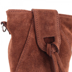 Wildledertasche rechteckig hochkant weich soft - Havanna Braun - Made in Italy