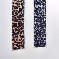 Falzgummi Falzband elastisch kleines Leopardenmuster, schwarz braun beige