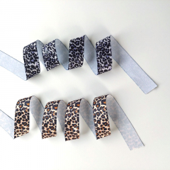 Falzgummi Falzband elastisch kleines Leopardenmuster, schwarz braun beige