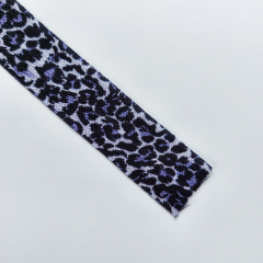 Falzgummi Falzband elastisch kleines Leopardenmuster, schwarz grau