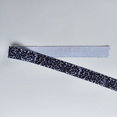 Falzgummi Falzband elastisch kleines Leopardenmuster, schwarz grau