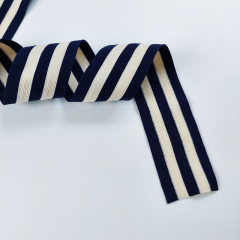 Gummiband Streifen querelastisch 5 cm, dunkelblau cremewei�