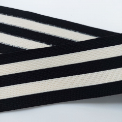 Gummiband Streifen querelastisch 5 cm, schwarz cremewei�