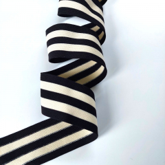 Gummiband Streifen querelastisch 5 cm, schwarz cremewei�