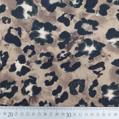 Canvas Stoff Baumwollstoff Leoparden Muster, schwarz braun