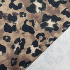 Canvas Stoff Baumwollstoff Leoparden Muster, schwarz braun