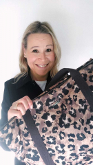 Canvas Stoff Baumwollstoff Leoparden Muster, schwarz braun