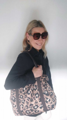 Canvas Stoff Baumwollstoff Leoparden Muster, schwarz braun