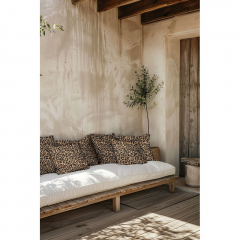 Canvas Stoff Baumwollstoff Leoparden Muster, schwarz braun