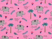 Jersey Elefanten Palmen, rosa