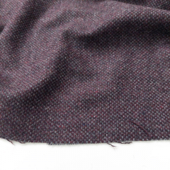 Wollstoff K�stchenmuster Deadstock meliert, blaugrau burgundy