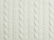 Jacquardjersey Stoff Zopfmuster, cremewei