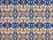 RESTSTCK 60 cm Sweatstoff French Terry Ethno Muster, blau hellbraun