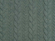 Jacquardjersey Stoff Zopfmuster, mattes dunkelgrn
