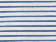 Jersey Stoff Streifen, graublau wei