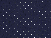 Jersey Stoff kleine Punkte, weiß dunkelblau