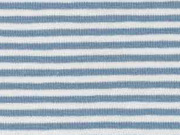 Jerseystoff Streifen 3 mm, graublau wei