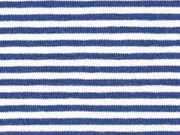 Jersey Streifen 3 mm, dunkles jeansblau wei