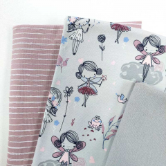 STOFFPAKET Jerseystoffs��e Elfen Streifen, hellaltrosa grau