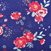 Jerseystoff Blumen Bltter, altrosa dunkelblau