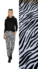 Sweatstoff French Terry Zebramuster Meterware, schwarz wei�