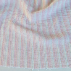 Musselin Stoff Double Gauze Baumwollstoff Streifen, rosa wei�