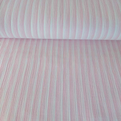Musselin Stoff Double Gauze Baumwollstoff Streifen, rosa wei�