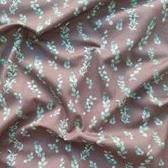 Jerseystoff Zweige Bltter, mint mattes braun