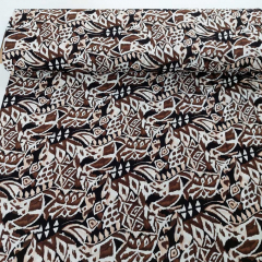 Rayon Slub-Webware mit Stretch Ikat Ethnomuster, dunkelbraun wei�
