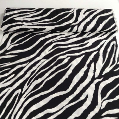 Viskosestoff Popelin Webware Zebramuster Animal Print, schwarz wei�