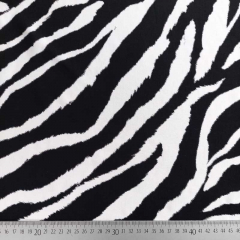 Viskosestoff Popelin Webware Zebramuster Animal Print, schwarz wei�