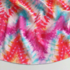 Viskose Krepp Stoff Batik Look Zickzackmuster Ethnomuster pink rot t�rkis orange