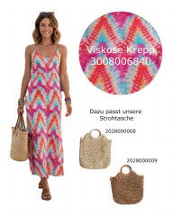 Viskose Krepp Stoff Batik Look Zickzackmuster Ethnomuster pink rot t�rkis orange