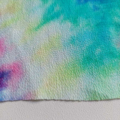 Viskose Krepp Stoff Batik Look Zickzackmuster Ethnomuster kobaltblau limegreen pink