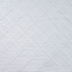 bestickter Baumwollstoff Gitternetzmuster, wei�