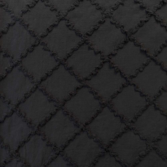 Baumwollstoff Applikation Gitternetzmuster, schwarz