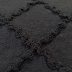 Baumwollstoff Applikation Gitternetzmuster, schwarz