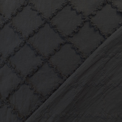 Baumwollstoff Applikation Gitternetzmuster, schwarz