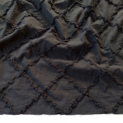 Baumwollstoff Applikation Gitternetzmuster, schwarz