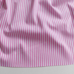 Baumwollstoff schmale Streifen mit Stretch, pink wei�