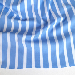 Baumwollstoff Streifen mit Stretch Webware Meterware, hellblau wei�