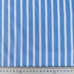 Baumwollstoff Streifen mit Stretch Webware Meterware, hellblau wei�
