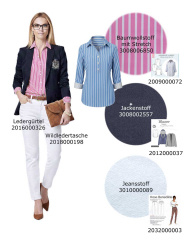 Baumwollstoff Streifen mit Stretch Webware Meterware, hellblau wei�