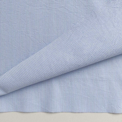 Baumwollstoff Webware schmale Streifen, hellblau wei�