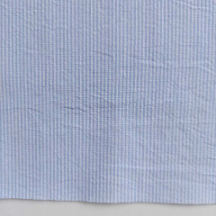 Baumwollstoff Webware schmale Streifen, hellblau wei�