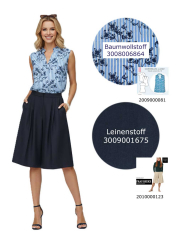 Baumwollstoff Streifen Blumendruck Webware Meterware, dunkelblau hellblau wei�