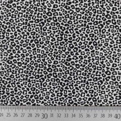 Baumwollstoff kleines Leoparden Muster, schwarz cremewei�
