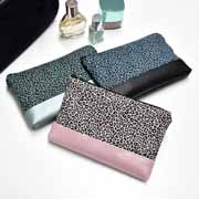 Baumwollstoff kleines Leoparden Muster, schwarz beige (sand)