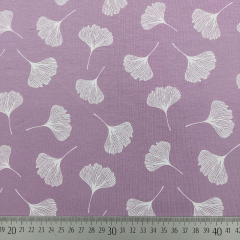 Jerseystoff Ginkgobl�tter Metware, wei� flieder