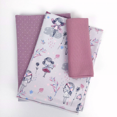 STOFFPAKET Jerseystoffs��e Elfen Punkte, hellaltrosa grau